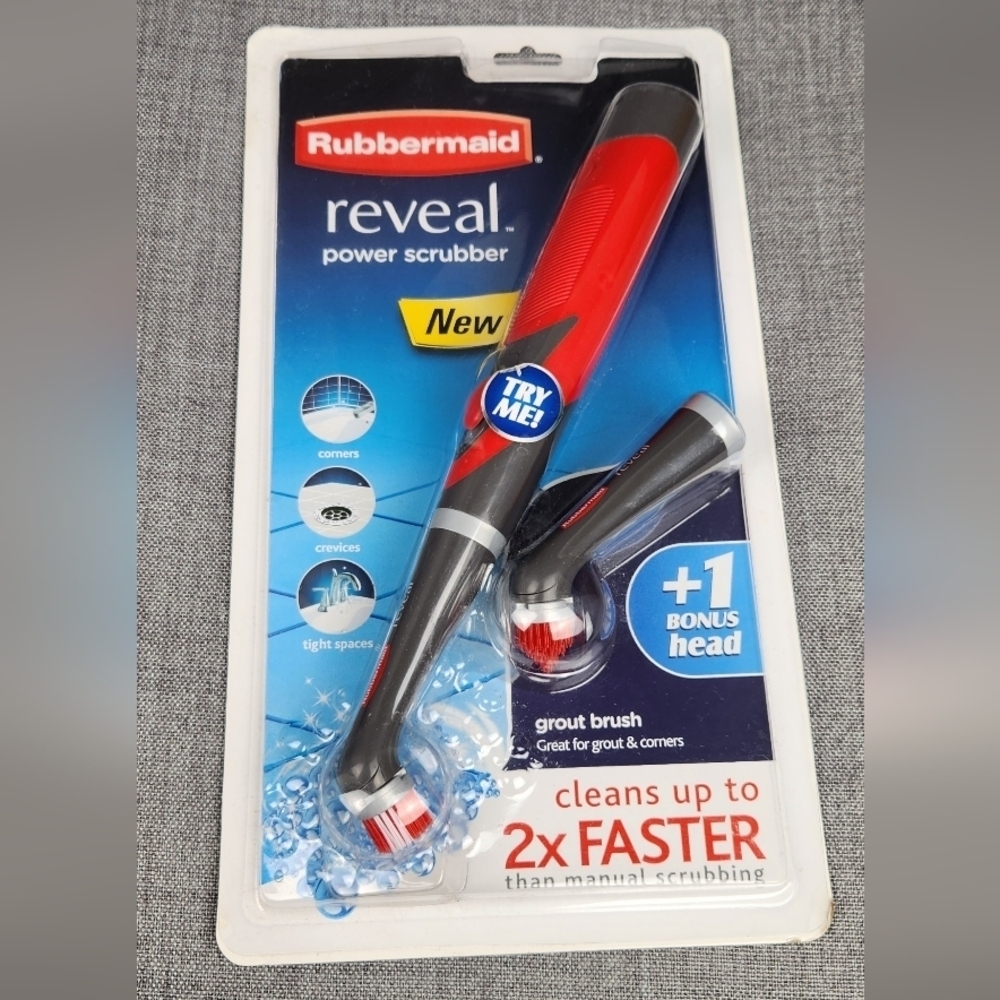 Brand New Rubbermade Reveal Power Scrubber. Battery Powered
